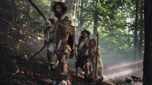 Recreación-de-un-grupo-de-neandertales-cazando-(Foto:-iStock.-National-Geographic-España)
